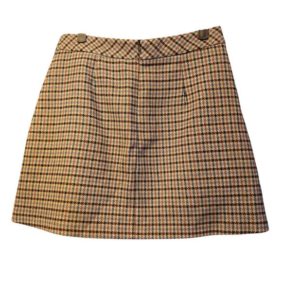 Zara plaid patch embroidered floral mini skirt size medium - Picture 2 of 6